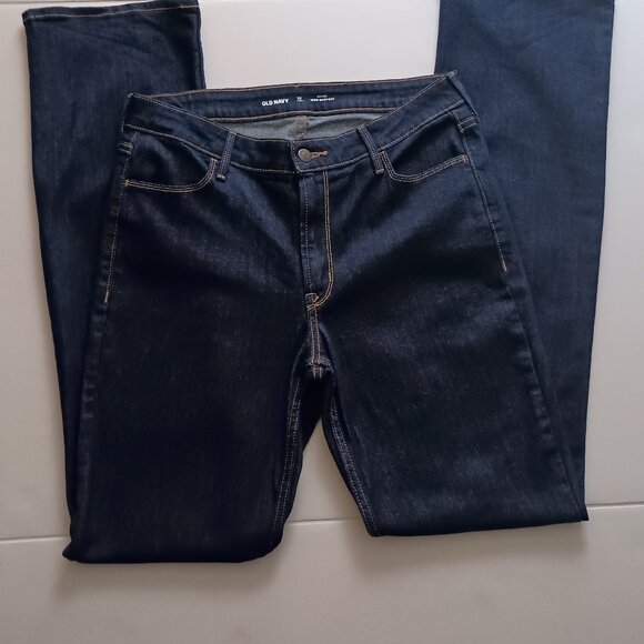 Old Navy WOW Boot-cut Dark Wash Denim Jeans Women's 10 Tall - Picture 2 of 14